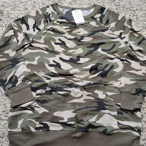 Mittoshop Size Small Green Fatigue Long‎ Sleeve Pullover Sweater